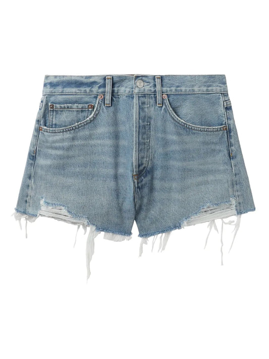 Ripped Denim Shorts