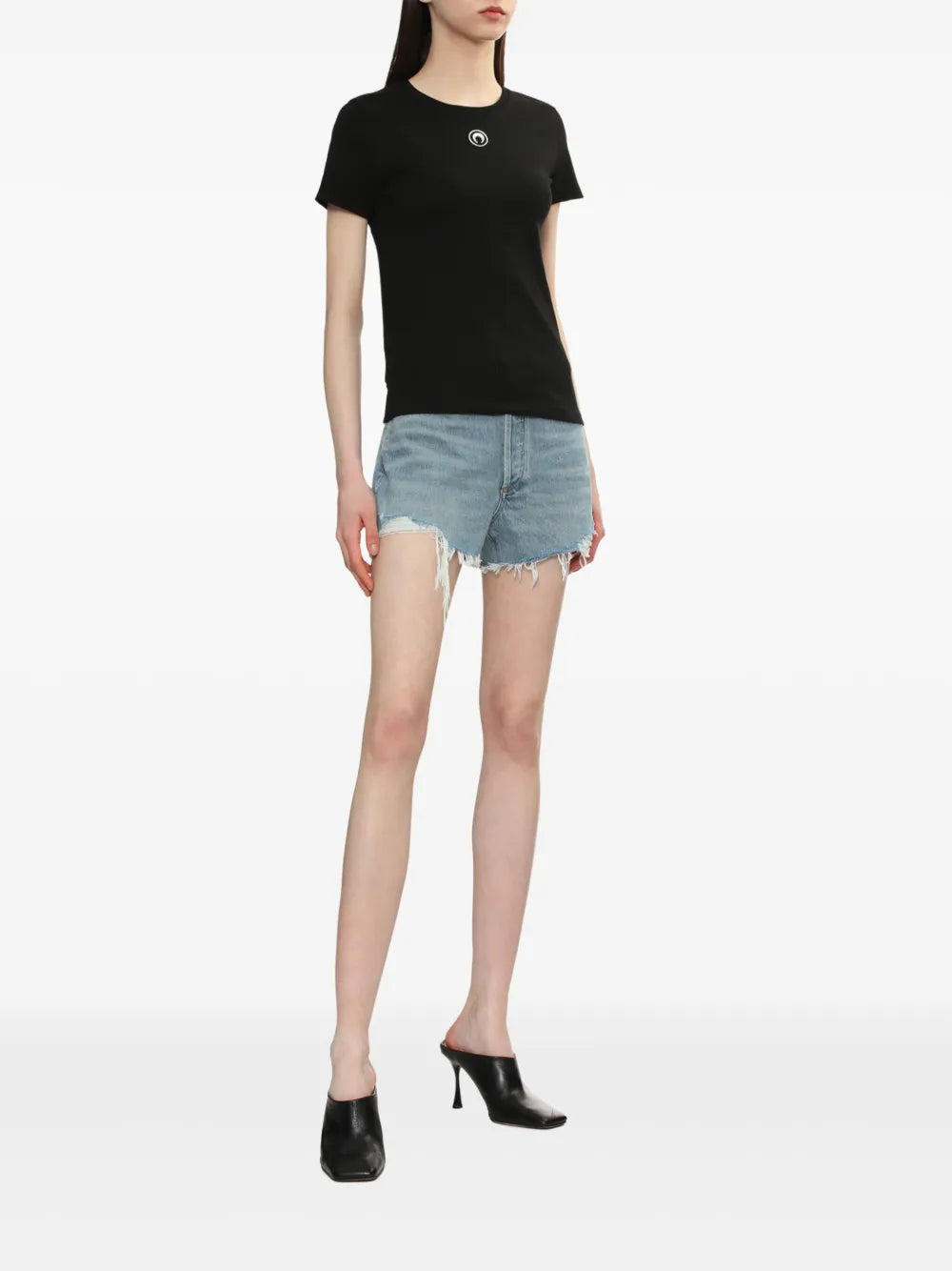 Ripped Denim Shorts