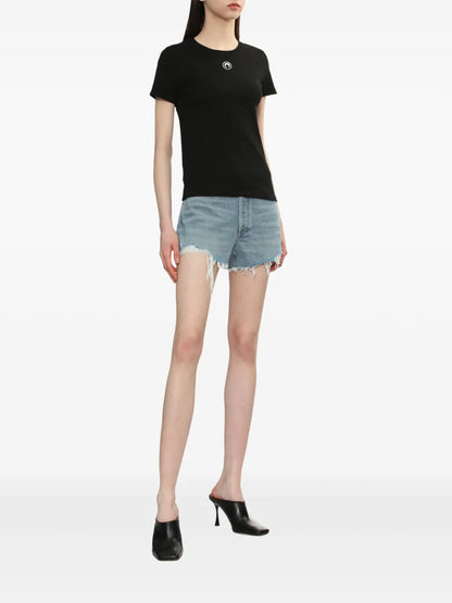 Ripped Denim Shorts