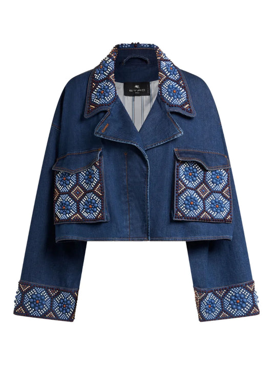 Embroidered Cropped Jacket