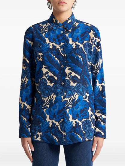 Floral-Print Button-Up Shirt