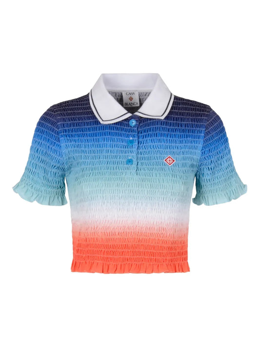 Smocked Polo Top