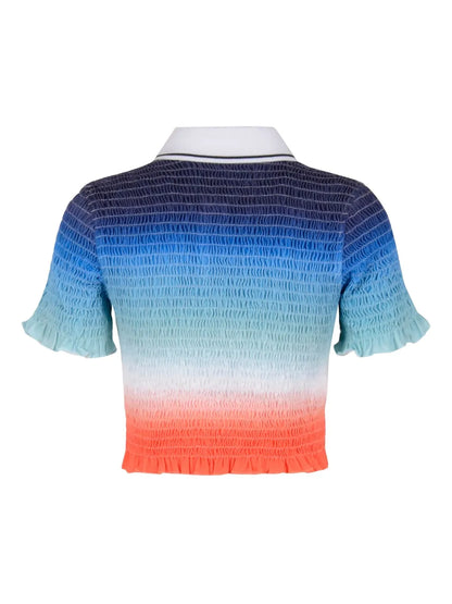 Smocked Polo Top