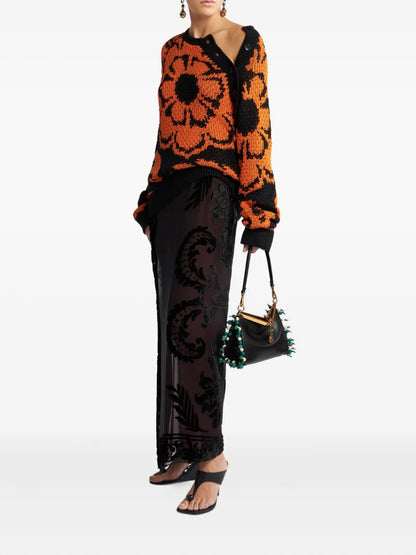 Floral-Jacquard Jumper