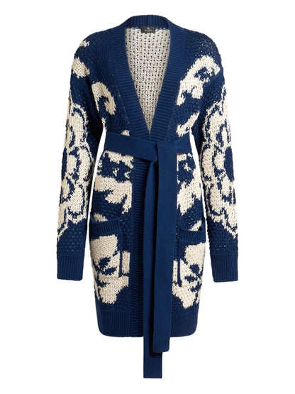 Floral-Jacquard Cardigan