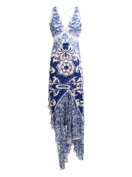 Sequin-Embroidered Dress