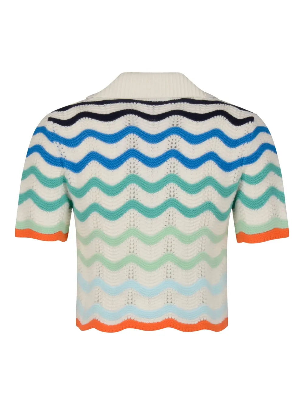 Wave-Pattern Polo Top