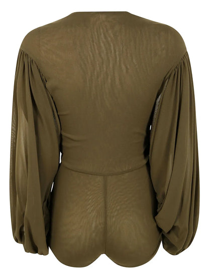 Wide-Sleeves Bodysuit
