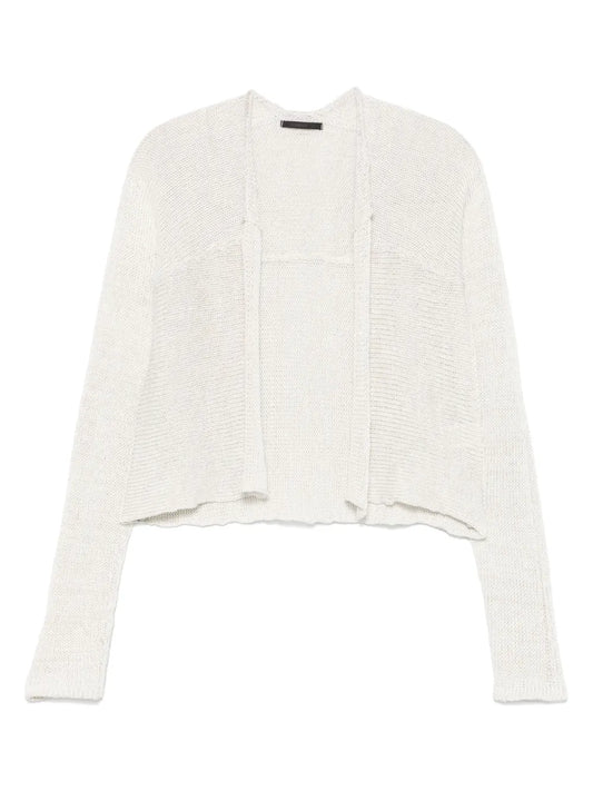 Mélange-Effect Knitted Cardigan
