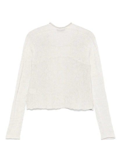 Mélange-Effect Knitted Cardigan