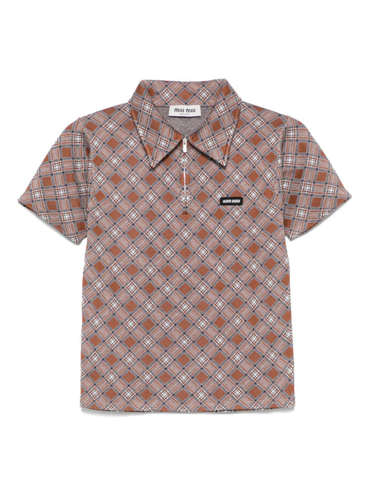 Silk Knitted Polo Top
