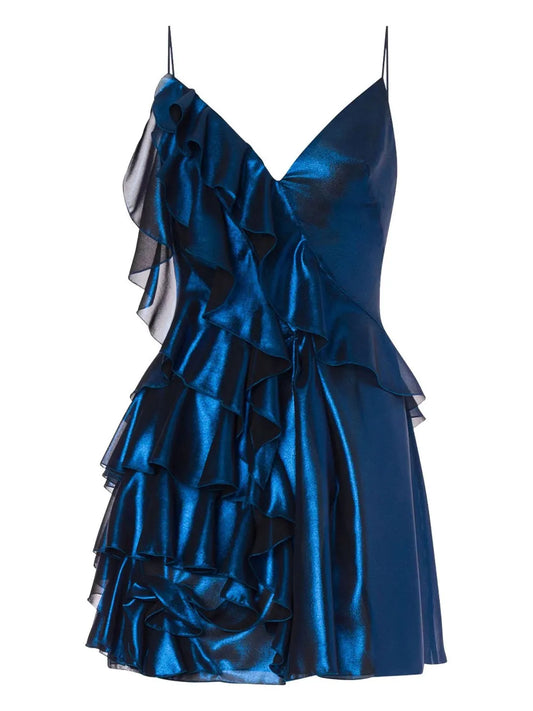Satin-Finish Mini Dress