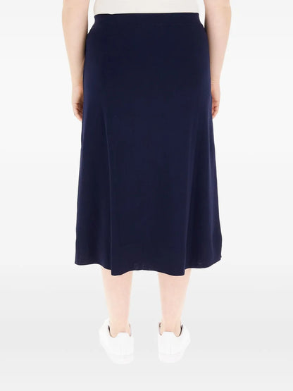 Stripe-Detail Midi Skirt