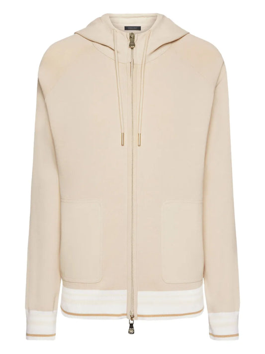 Striped-Border Hoodie