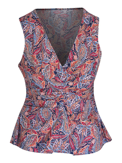 Paisley-Print Peplum Top