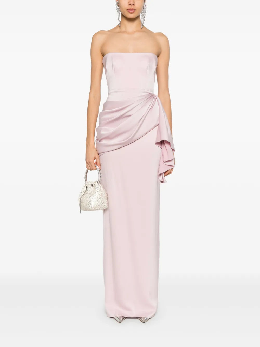 Strapless Satin Maxi Dress