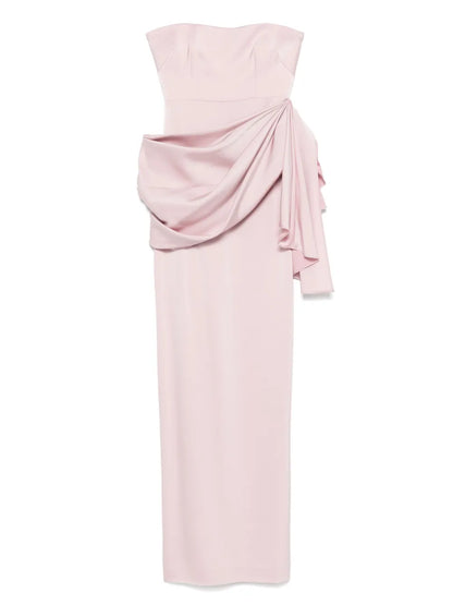Strapless Satin Maxi Dress