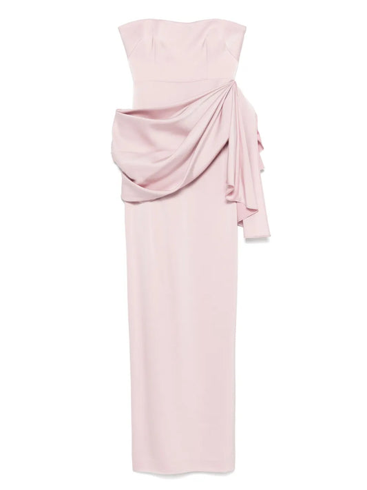 Strapless Satin Maxi Dress