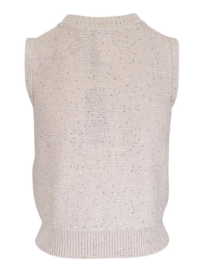 Sequin-Embellished Sleeveless Top