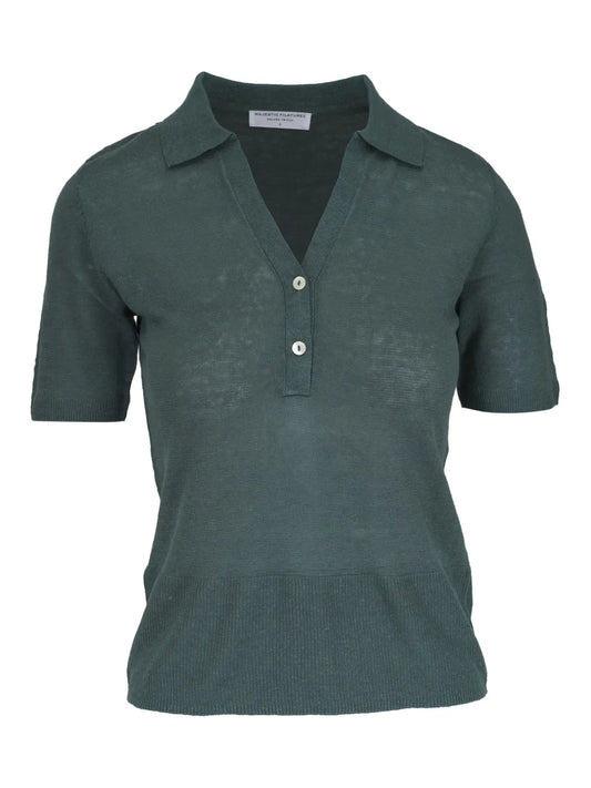 Short-Sleeve Polo Top