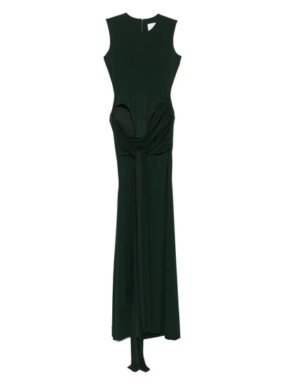 Cut-Out Detailing Crepe Maxi Dress