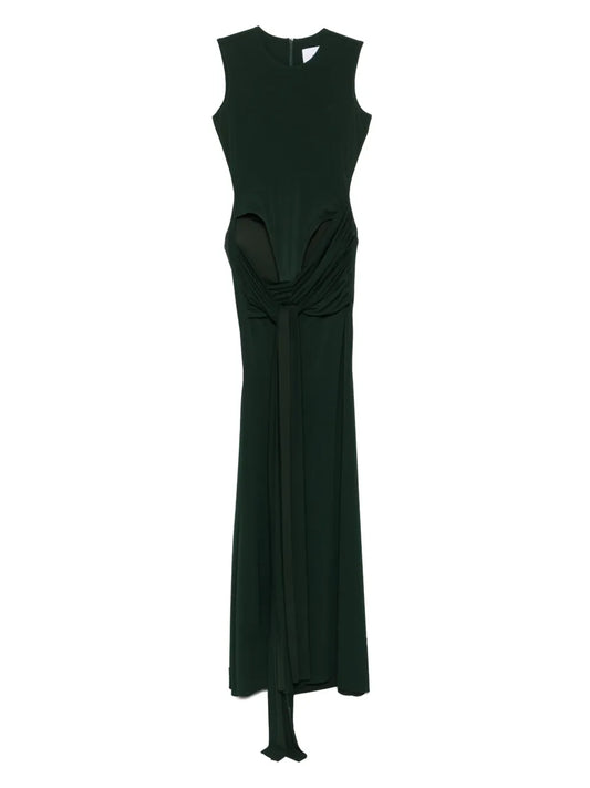 Cut-Out Detailing Crepe Maxi Dress