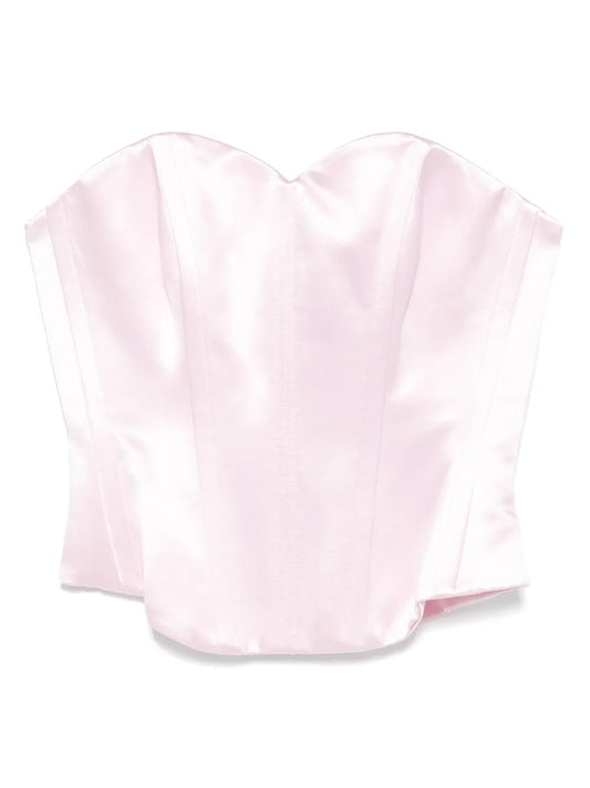 Strapless Duchess-Satin Top