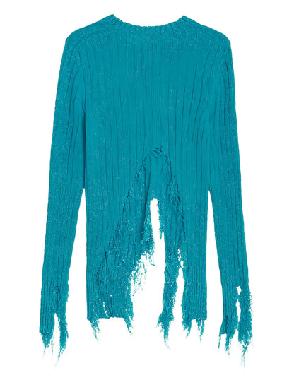 Distressed-Finish Sweater