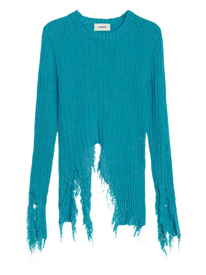 Distressed-Finish Sweater