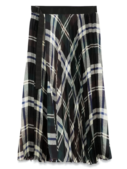 Checked Midi Skirt