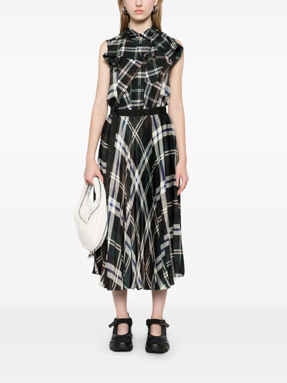 Checked Midi Skirt