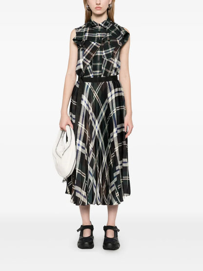 Checked Midi Skirt