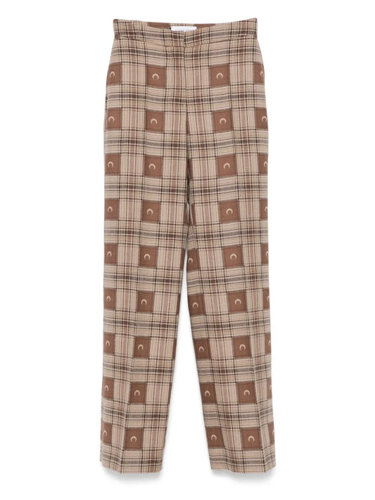 Moon Check-Jacquard Trousers