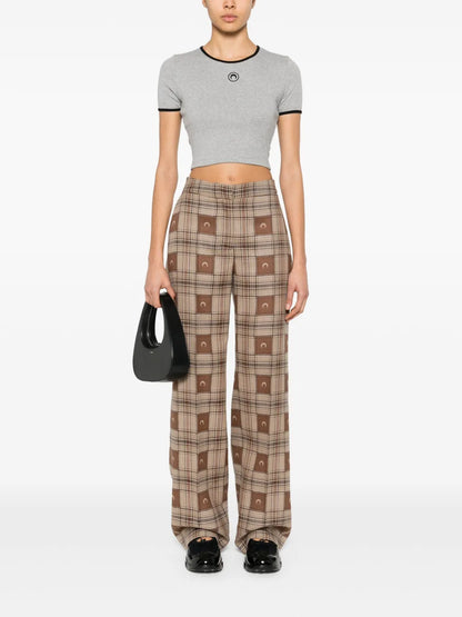 Moon Check-Jacquard Trousers