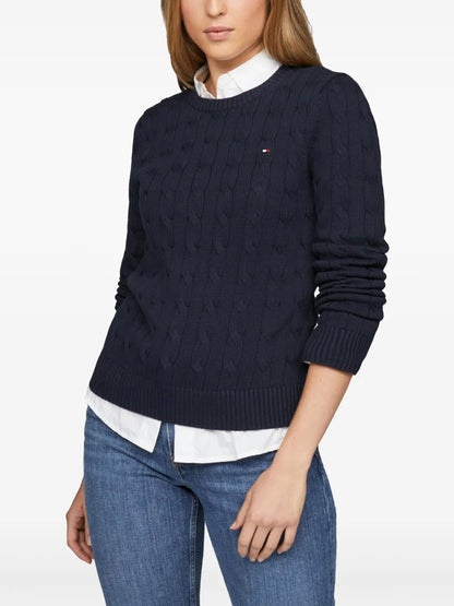 Cable-Knit Crew-Neck Sweater