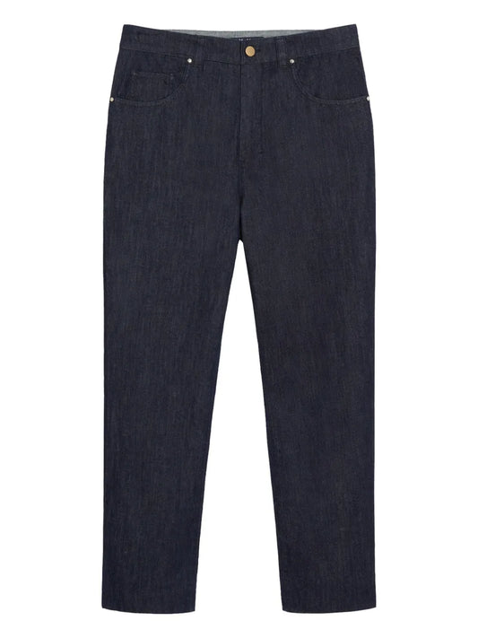 Button-Fastening Jeans