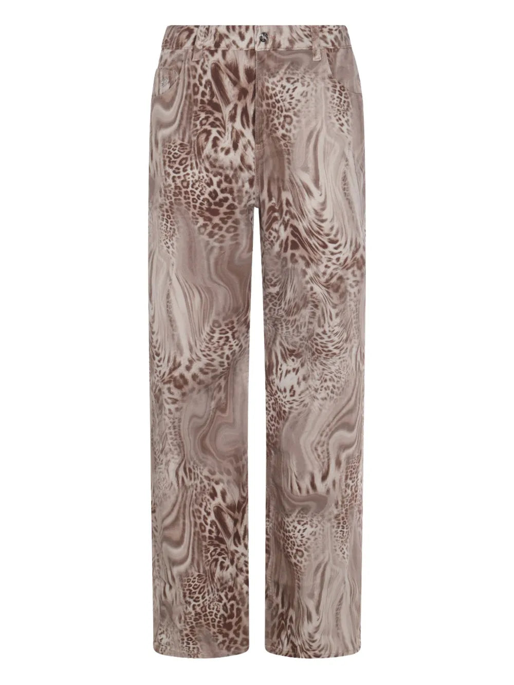 Leopard-Print Straight-Leg Jeans