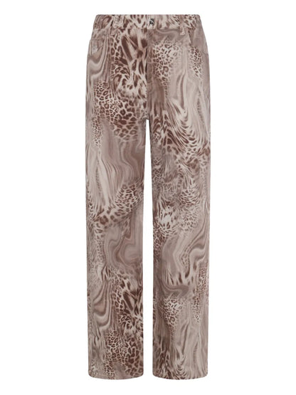 Leopard-Print Straight-Leg Jeans