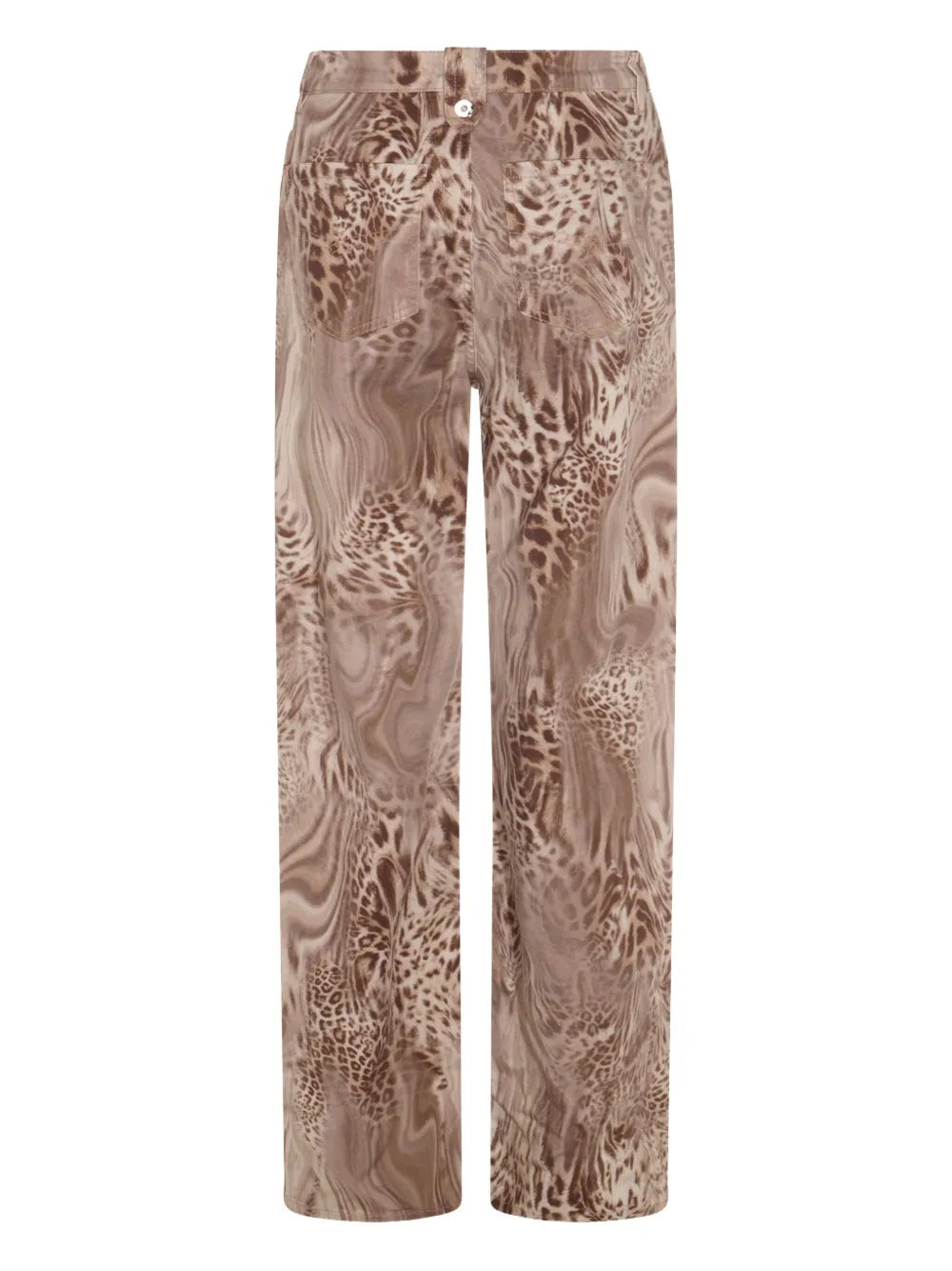 Leopard-Print Straight-Leg Jeans