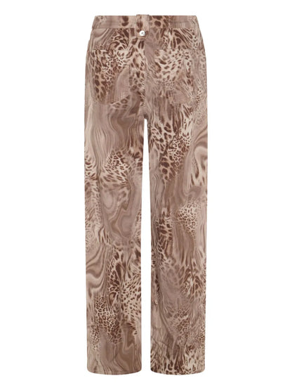 Leopard-Print Straight-Leg Jeans