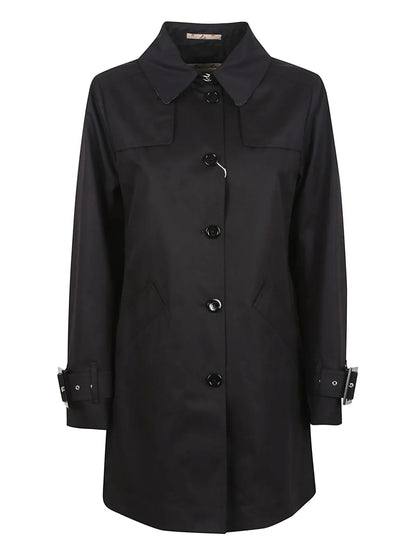 Pleat-Detail Trench Coat