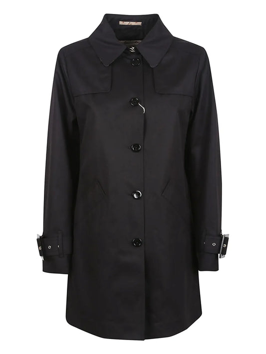 Pleat-Detail Trench Coat