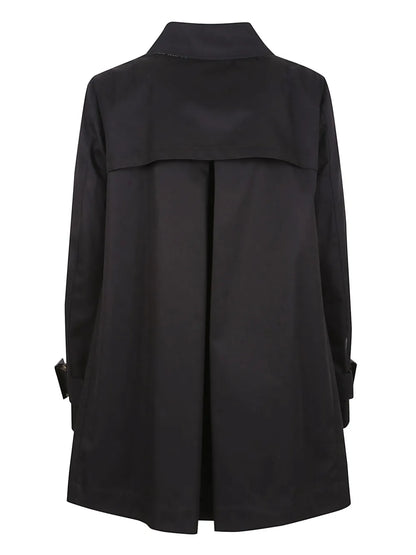 Pleat-Detail Trench Coat