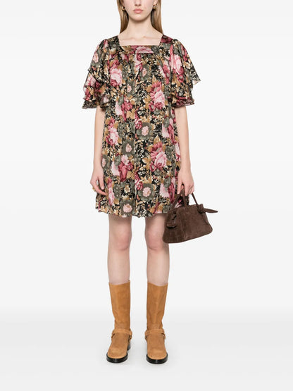 Floral-Print Mini Dress