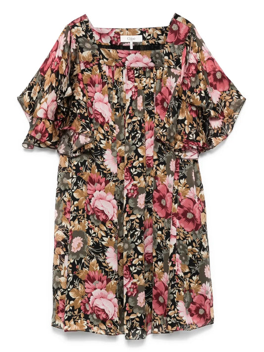 Floral-Print Mini Dress