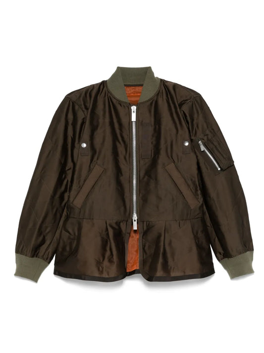 Pleated Bomber Jacket