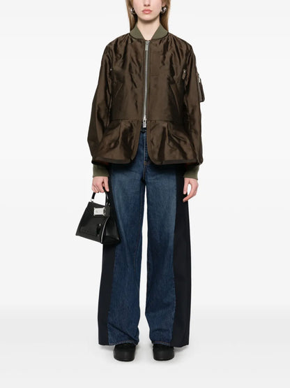 Pleated Bomber Jacket