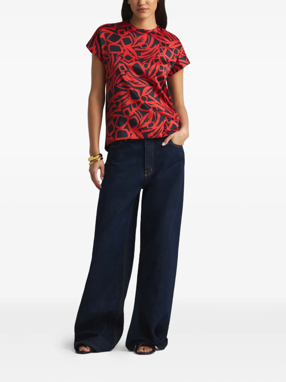 Botanical-Print Blouse