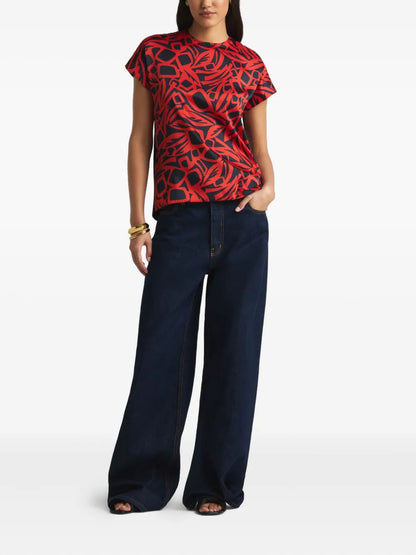 Botanical-Print Blouse