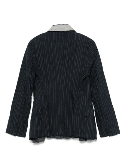 Contrast-Lapels Blazer